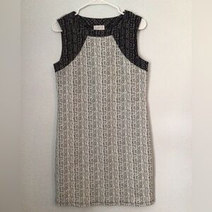 Scapa Lauren Pierre Woman’s Gray & Black Sleeveless Midi Dress. Size Large.